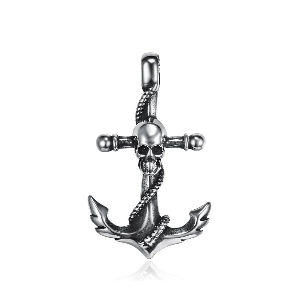 Gothic Skull Pendant Necklace — Stainless Steel