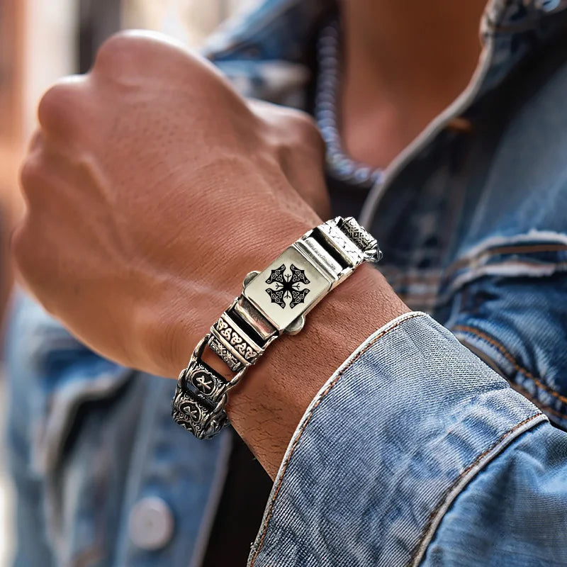 High Quality Viking Bracelet for Men Stainless Steel Hammer Fashion Jewelry