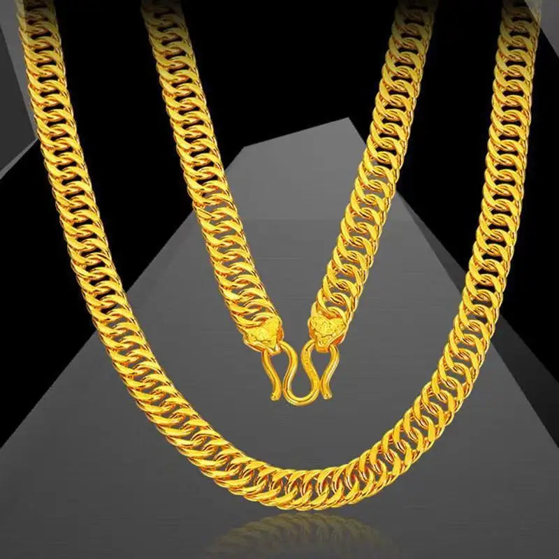 10mm 60cm Dominant Whip Necklace Men's Gold whip chain, full of aura, perfect for business meetings