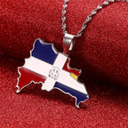 Dominican Republic Map Pendant Necklace