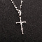 Fashion Gold Silver Crystal Christian Jesus Cross Pendant Necklaces Women New Clavicle Chain Necklace Collar Jewelry Gift