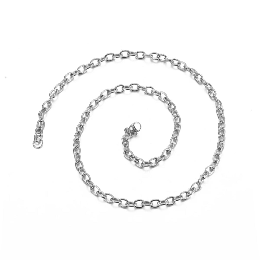 1Pcs Width1.5-4.5mm Stainless Steel Cross O Chain  Women Men Necklace Finding Pendant DIY Wholesale Jewelry 40-100cm Dropship