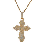 THE BLING KING Iced Out Thorn Wrapped Cross Pendant Necklace Zircon Hip Hop Jewelry Father's Day Graduation Gift for Men