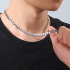 My Shape Basic Cuban Chain Necklaces for Men Chains Punk Figaro Box Curb Chain Chokers Lobster Clasp Fashion Male