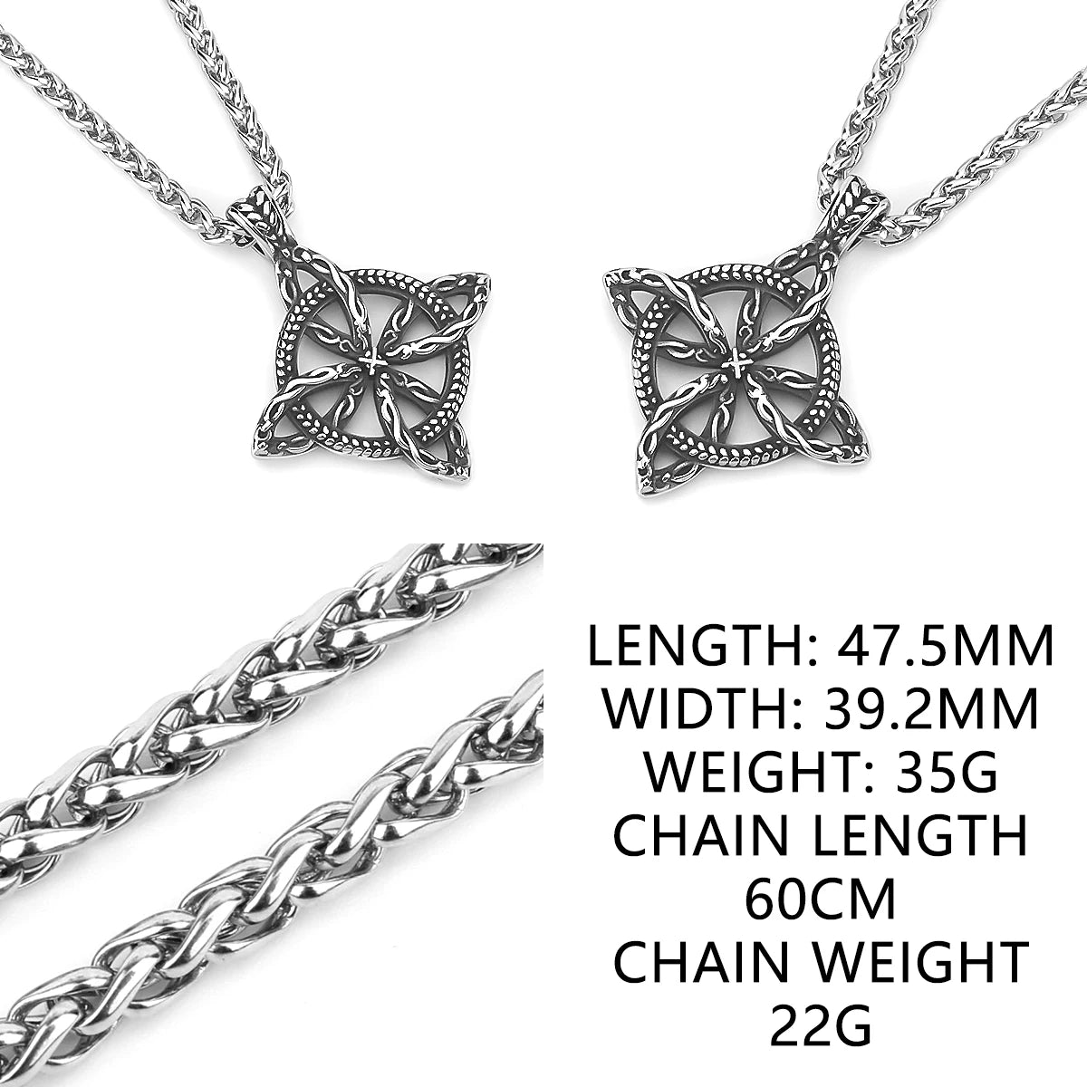 Scandinavian Celtic Knot Choker Necklace — Steel