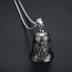 St. Christopher Bell Necklace Pendant Men's Cycling Lucky Charms Exorcism Jewelry Motorcycle Accessories