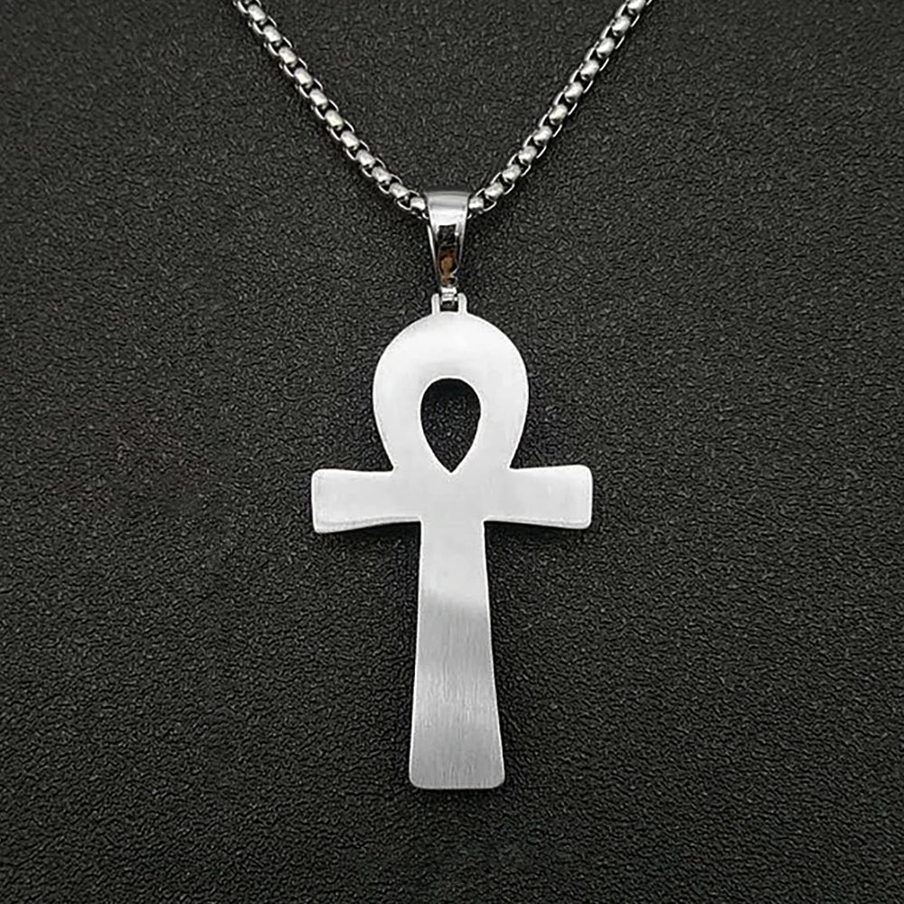 Cross Ankh Steel Pendant Egyptian Gothic