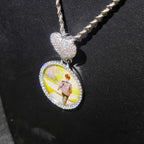 Iced Out Heart Photo Pendant Necklace 35MM