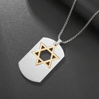 Hamsa Hands of Fatima Hebrew Pendant Stainless Steel Jerusalem Star of David Necklace Women's Jewish Jewelry