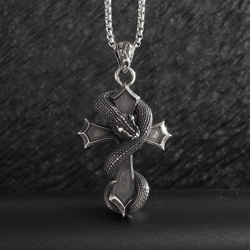 Vintage Catholic Cross Pendant Necklace — Amulet