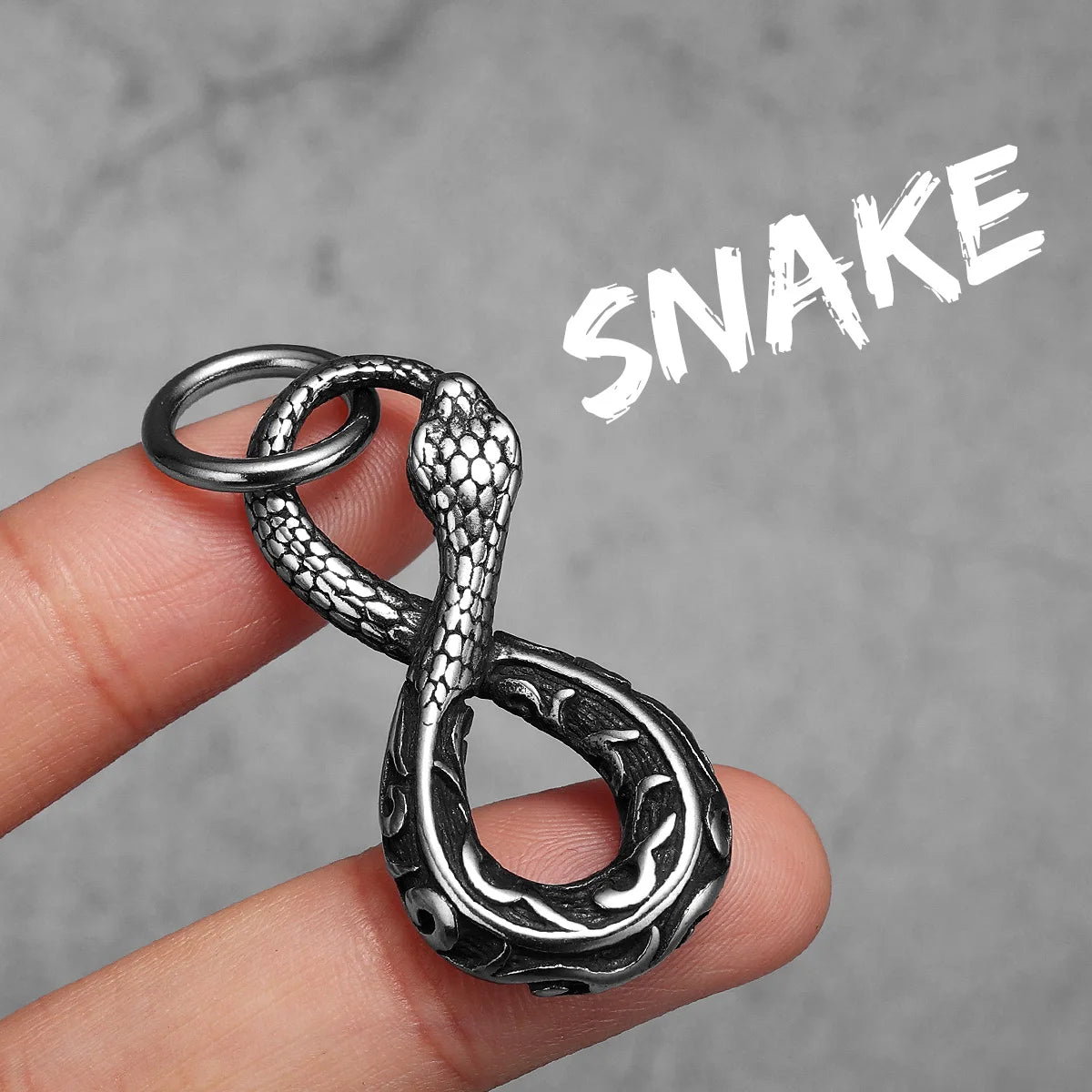Ouroboros Eight Snake Men Necklaces with Pendant Stainless Steel Jewelry for Male Women Punk Hip Hop Accessories Gifts