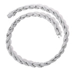 Iced Out Rope Chain Necklace Stainless Steel CZ