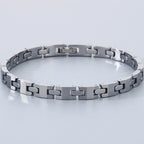 Never Scratched Tungsten Steel Men's Bracelets Black Silver Color 6MM Width H Style Link Chain Bracelet for Man Women