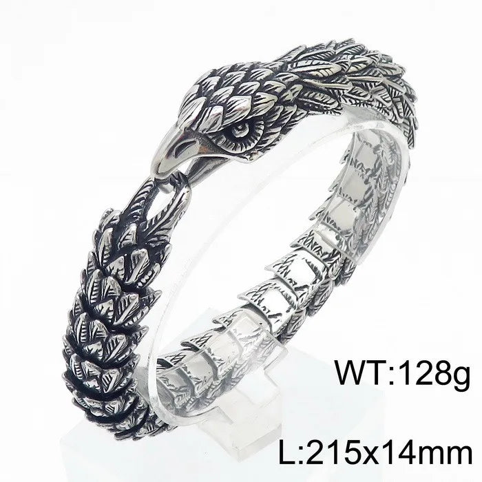 Viking Eagle Vintage Punk Bracelet for men stainless steel fashion Jewelry hippop street culture
