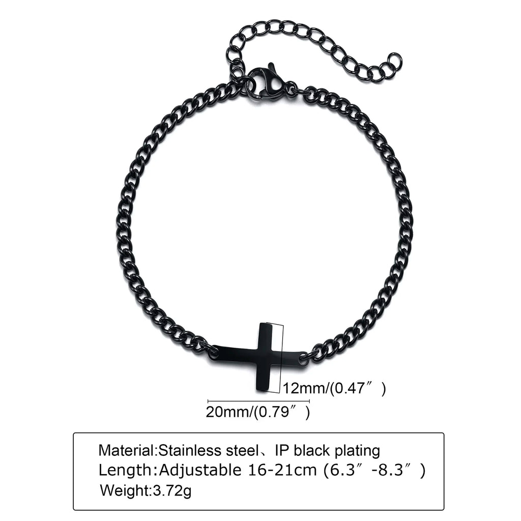 Cross Religious Bracelet — Stainless Steel