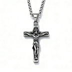 Vintage Gothic Jesus Cross Pendant Necklace Christian Faith Amulet Ornament Unique Jewelry Gifts For Men Women Wholesale