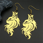 Cat Gold Earrings Cute Hollow Animal Head Drop