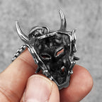 Hannya Mask Pendant Necklace — Stainless Steel