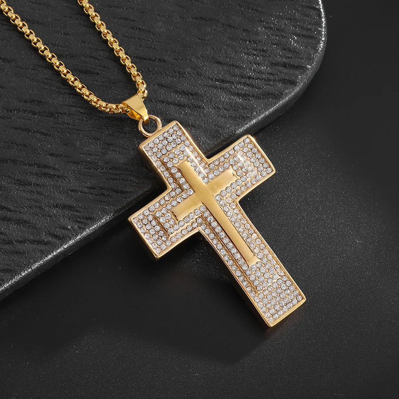 Hip Hop Rock Rapper Blessing Alphabet Pendant Necklace for Personality Men Fashion Street Trend Jewelry Accessories Gift
