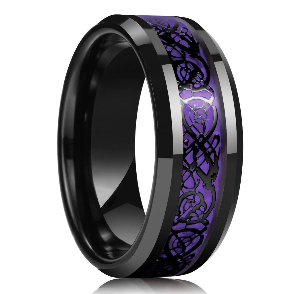 Fashion Black Stainless Steel Rings for Men With Guitar String Inlay Guitarist Ring For Musician Wedding Jewelry Drop