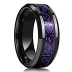Fashion Black Stainless Steel Rings for Men With Guitar String Inlay Guitarist Ring For Musician Wedding Jewelry Drop