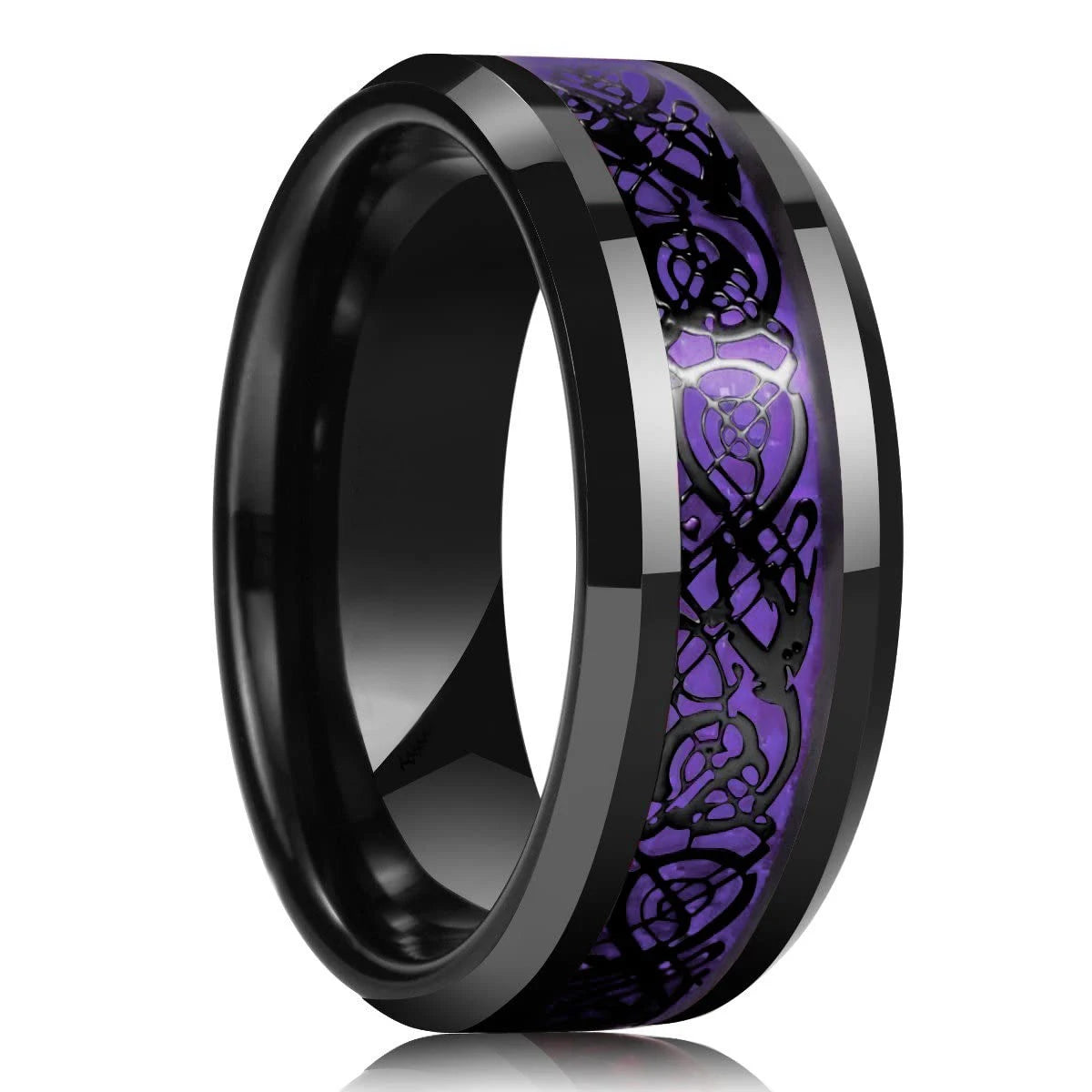 Fashion Black Stainless Steel Rings for Men With Guitar String Inlay Guitarist Ring For Musician Wedding Jewelry Drop