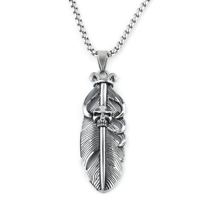 Skull Steel Pendant Japanese Korean Versatile