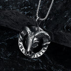 Vintage Viking Nordic Goat Skull Valknut Pendant Necklace For Men Stainles Steel Rune Biker Unique Amulet Jewelry Gift Wholesale