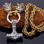 Nordic Celtic Wolf Men's Necklace Pendant Viking Wolf Head Stainless Steel Pendant Scandinavian Rune Amulet Jewelry