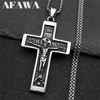 Russian Orthodox Crucifix Pendant Necklace — Stainless Steel