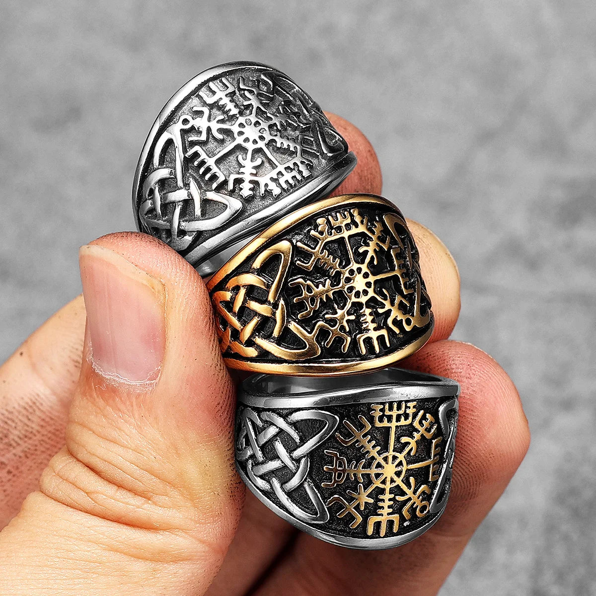 Compass Celtic Ring — Stainless Steel