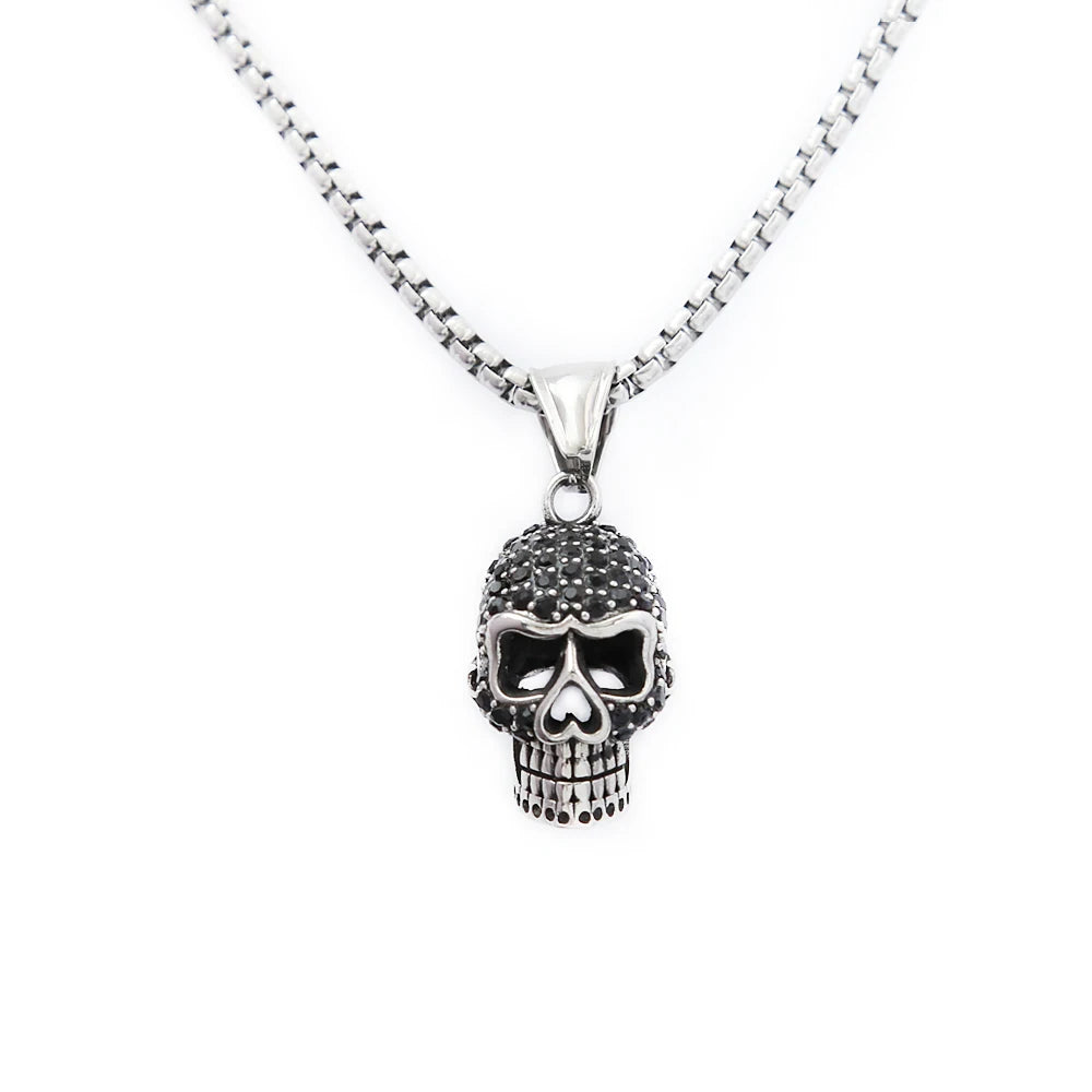 Skull Black Pendant Vintage Stone Punk