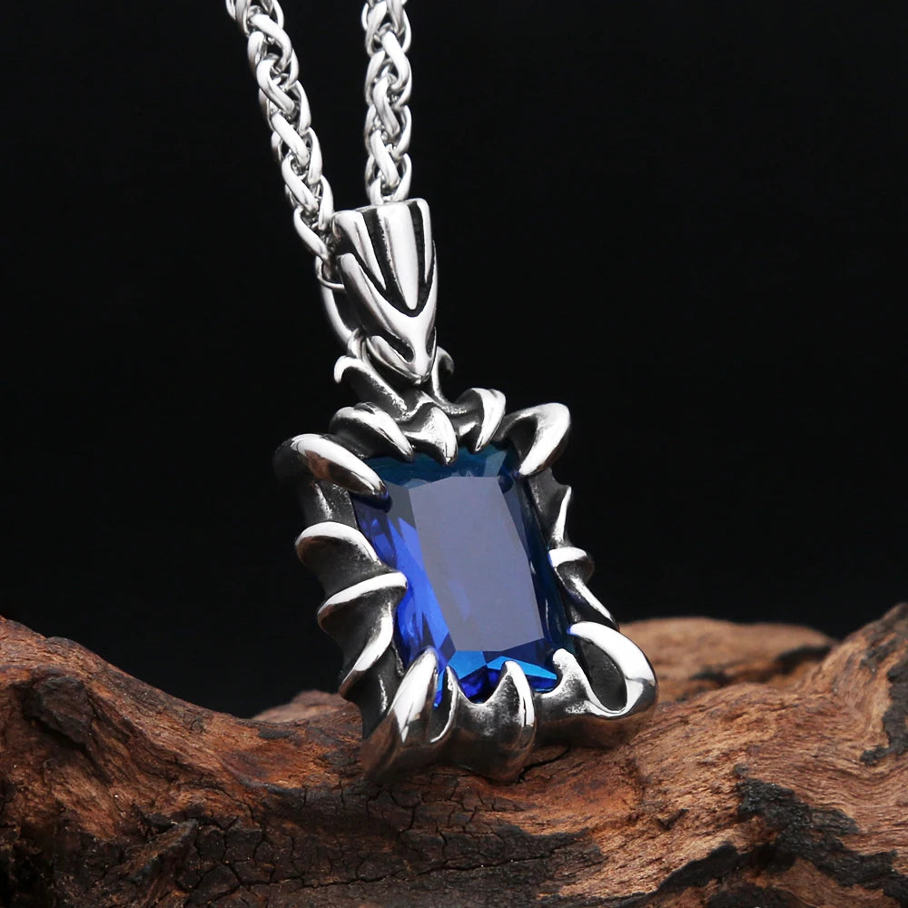 Stone Stainless Steel Pendant Necklace