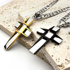 Gothic Cross Silver Pendant Punk Party Collar