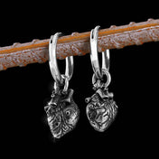 Viking Heart Shape Stud Earrings Nordic Amulet — Stainless Steel