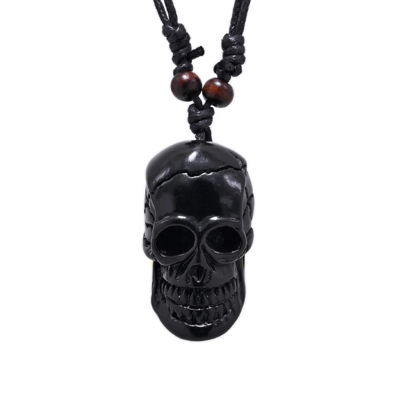 FX020 Ox bone carving necklace skull pendant Punk Choker Retro Jewelry Tribal style Imitation Yak Bone necklace Amulet