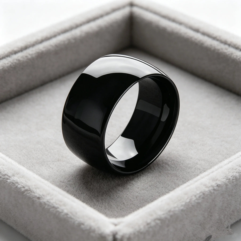 10MM Wide Trendy Stainless Steel Ring For Woman And Man Valentine's Day gift