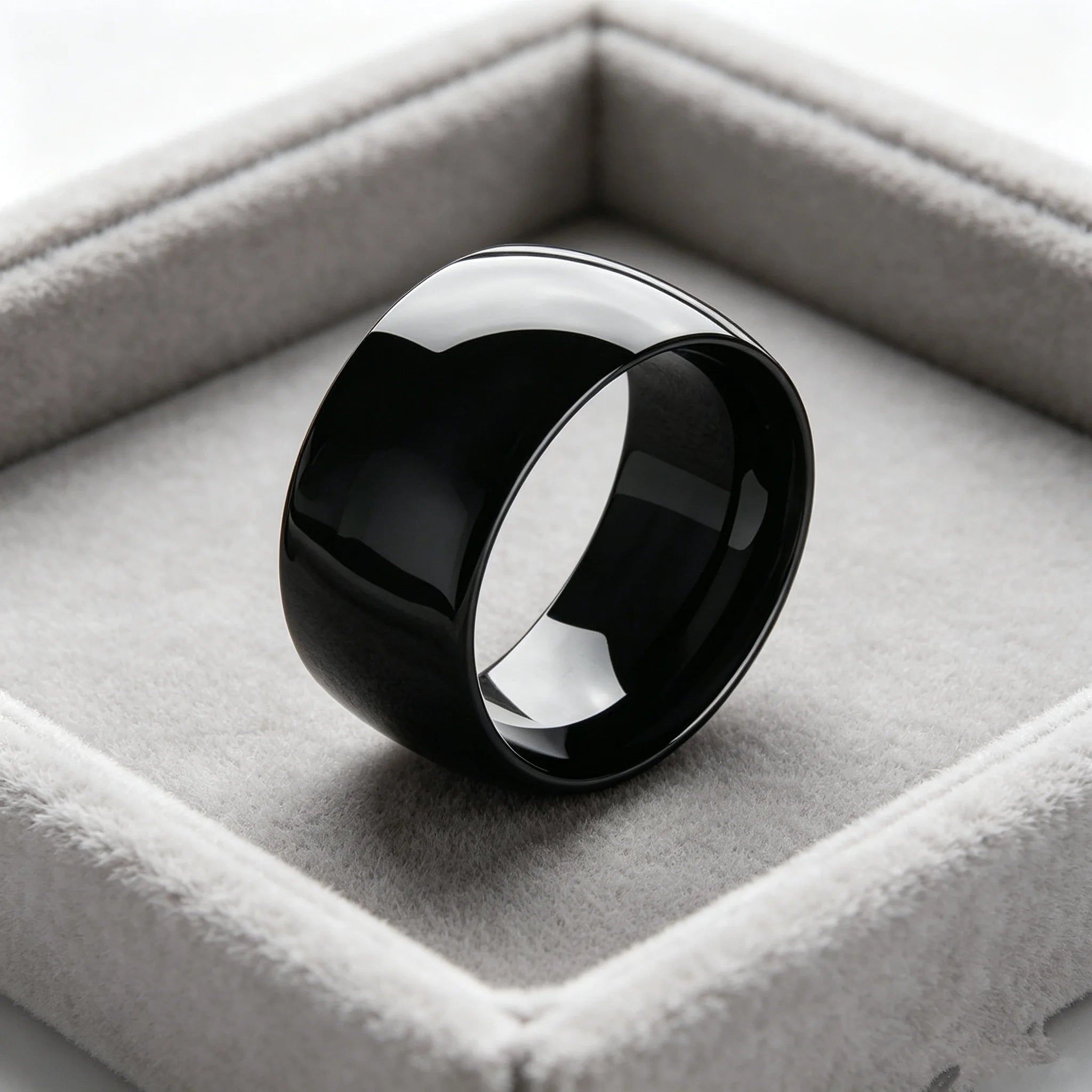 10MM Wide Trendy Stainless Steel Ring For Woman And Man Valentine's Day gift
