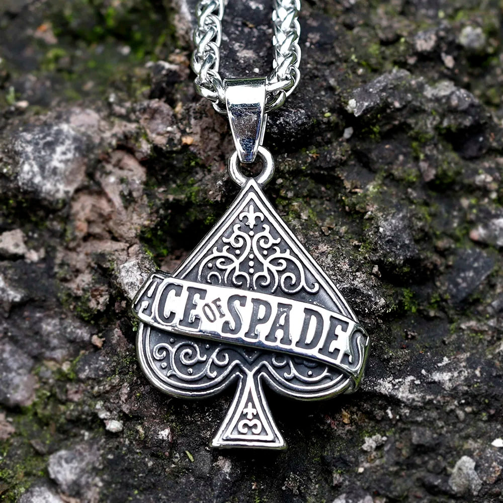 Poker Stainless Steel Pendant Necklace