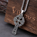 Vintage Cross Pendant Necklace — Stainless Steel