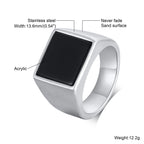 Square Signet Ring — Stainless Steel