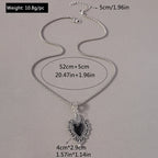 Gothic Skull Love Heart Necklace for Women Men Religious Crucifix Necklaces Punk Jewelry Gifts