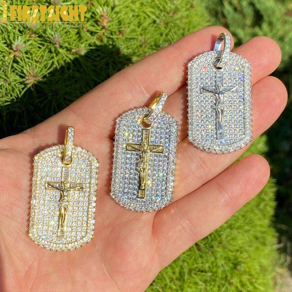 2025 New Hip Hop Cross Pendant Necklace Gold Color Iced Out Bling CZ Cubic Zirconia Variety Designs Charm Men Women Jewelry