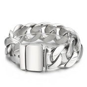 Heavy Wide Cuban Chain Bracelet — Black