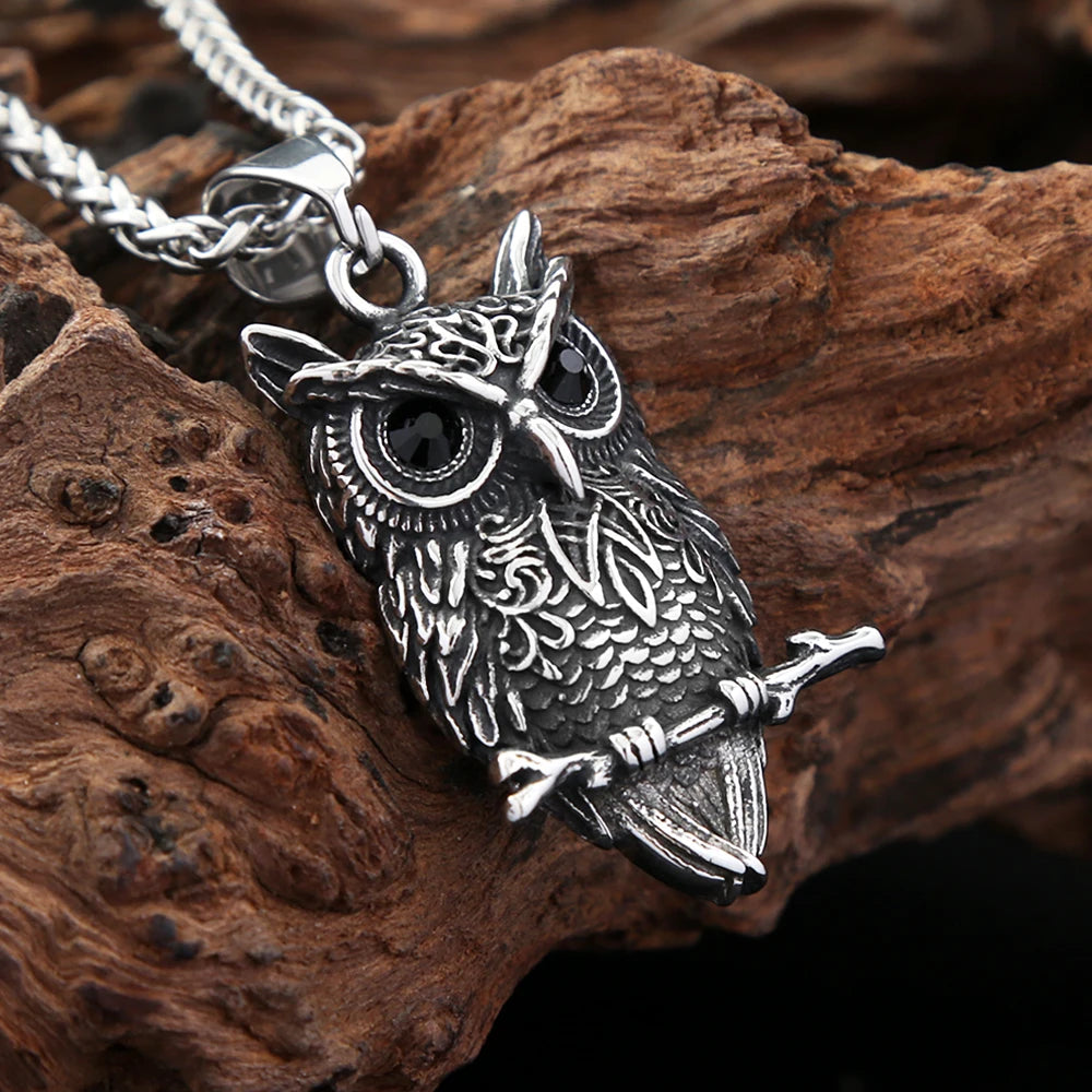 Owl Pendant — Stainless Steel