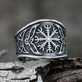Nordic Viking Stainless Steel Ring Compass Tree of Life Viking Rune Wolf Men and Women Ring Jewelry Factory Wholesale