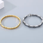Heavy Tungsten Steel Man Bracelets for Men Woman Gold Color High Polished 7MM Width Link Chain Hand Bracelet Men