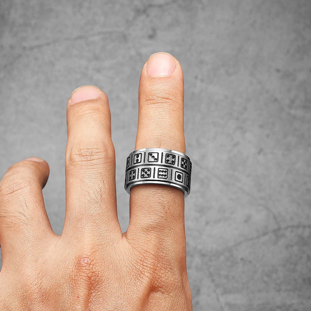 Fidget Sieve Ring — Stainless Steel