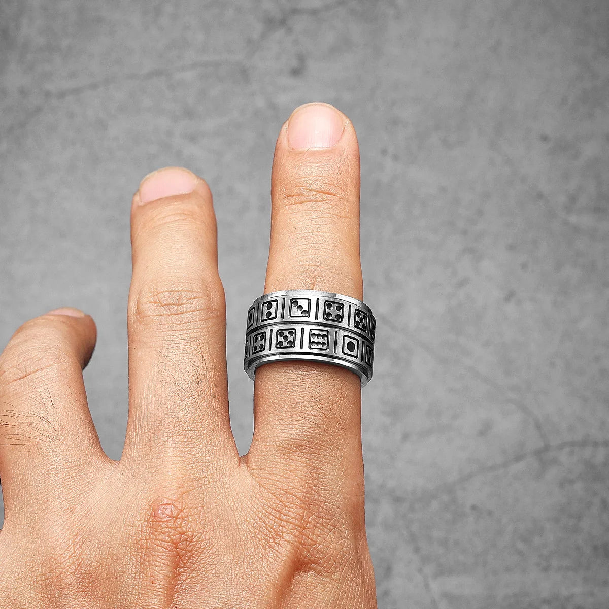 Fidget Sieve Ring — Stainless Steel