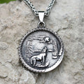 Viking Wolf Amulet Pendant Necklace — Stainless Steel